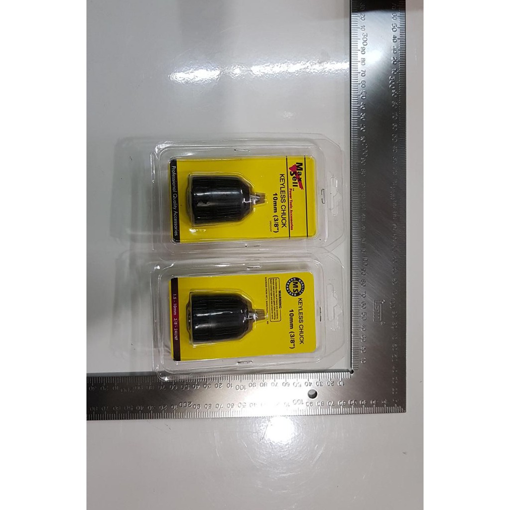 MAXSELL Kepala Mesin Bor 10 mm  3/8 Tanpa Kunci Keyless Drill Chuck