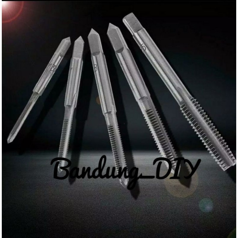 Mata bor tap die set - alat mata bor pembuat ulir sekrup dengan tap wrench
