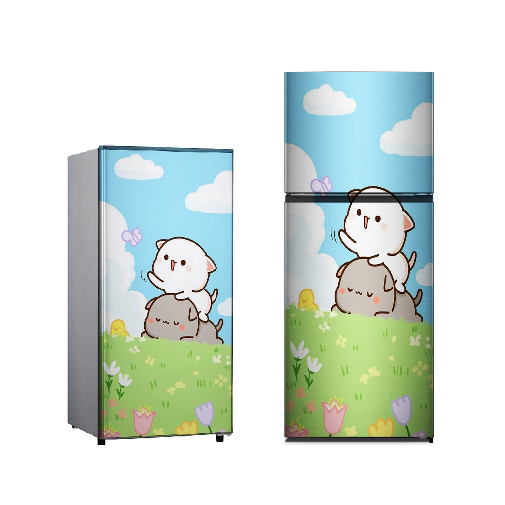 Stiker Kulkas 1 Pintu dan 2 Pintu Motif kucing Kode K-G1 - FX