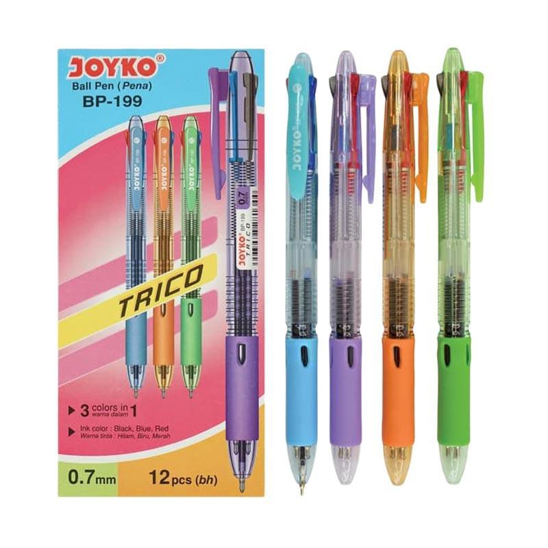 

Pulpen Trico 3 Warna Joyko [BP-199/12 pcs] / Ballpoint Pena Pen 3 Colour [0.7 mm/1 Pack]
