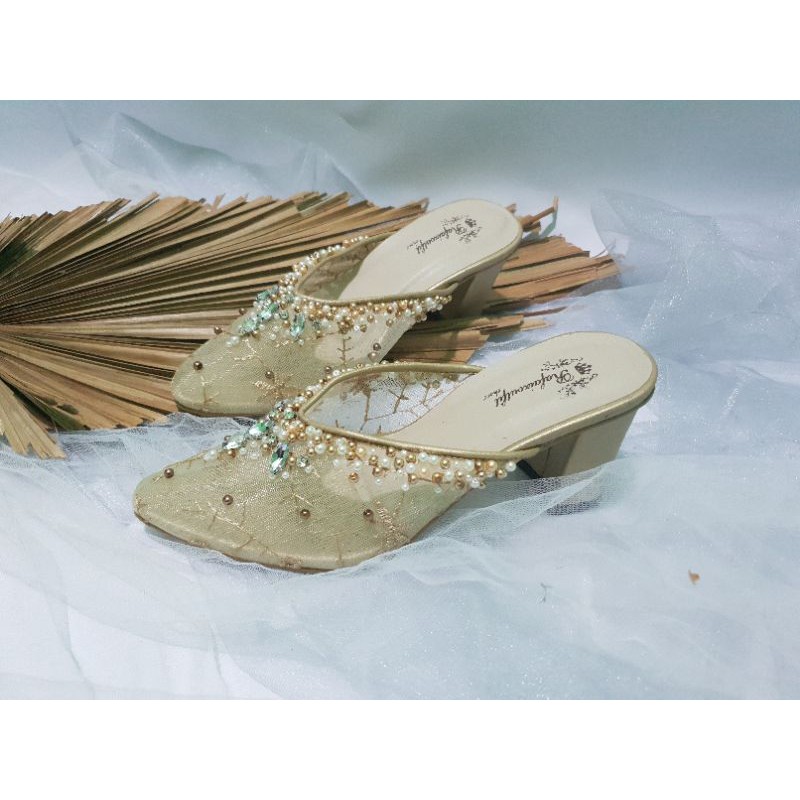 sepatu wedding gold yohana 7cm hak tahu sepatu wedding murah