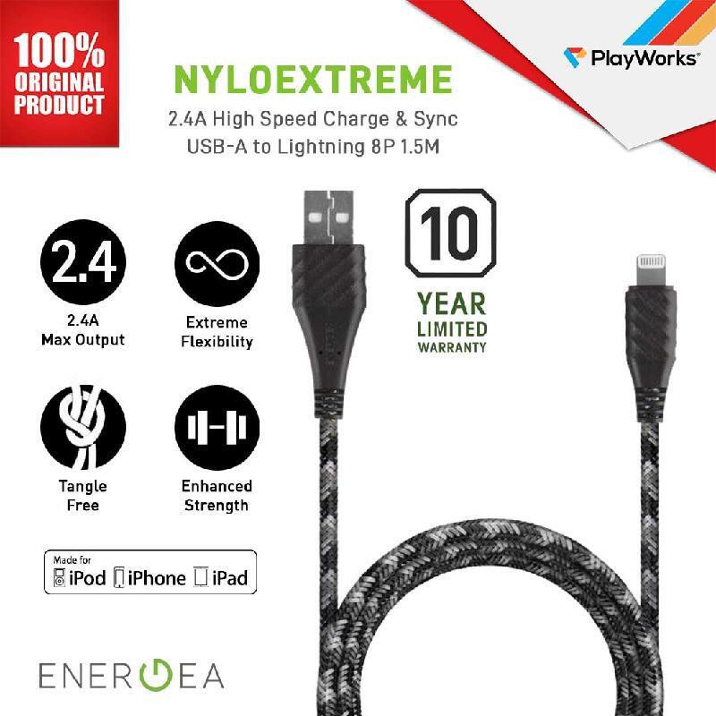 ENERGEA NYLO EXTREME IPHONE CABLE 1,5M