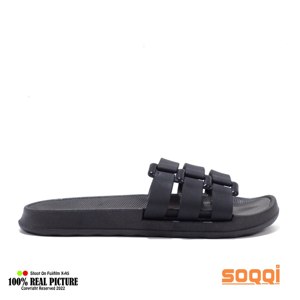 Sendal Karet Wanita selop import korea original sandal slop jelly cewek perempuan dewasa model flat casual jely slipon branded Soqqi-BL V202 S8B Terbaru promo murah lebaran cod keren 37-40