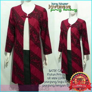 92 Model Blazer Batik Wanita Lengan Panjang HD Terbaik