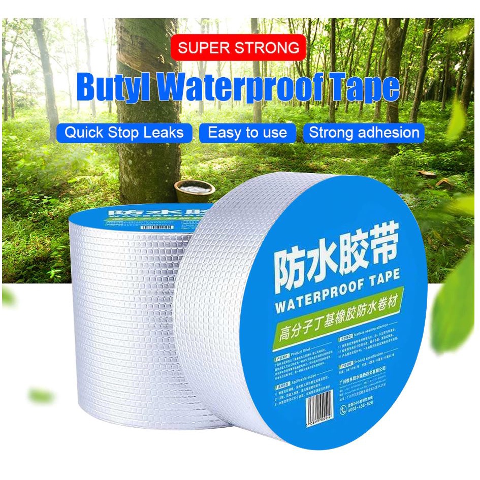 Lakban Anti Bocor Aluminum Foil Perekat Super Tape Waterproof 5M