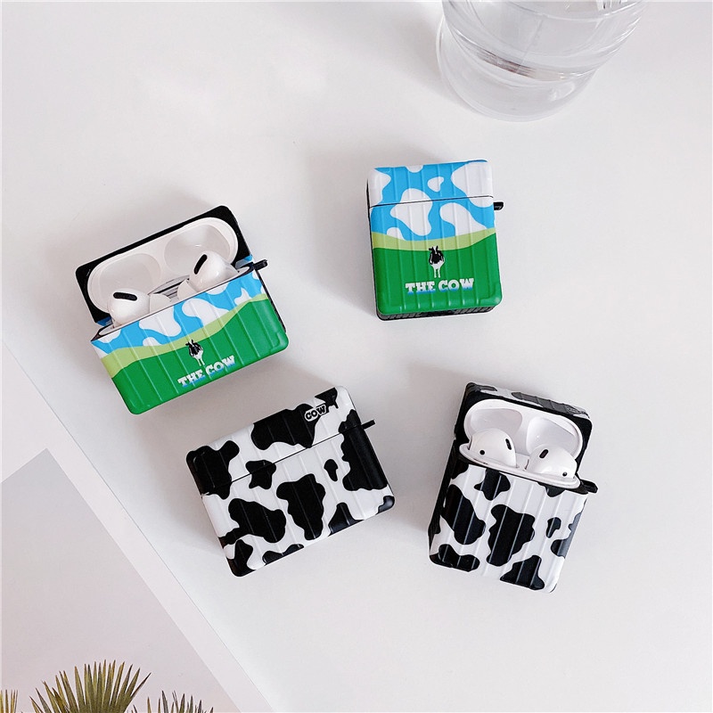 Casing Soft Case Anti Jatuh Motif Sapi Untuk Airpods 1 / 2 Pro