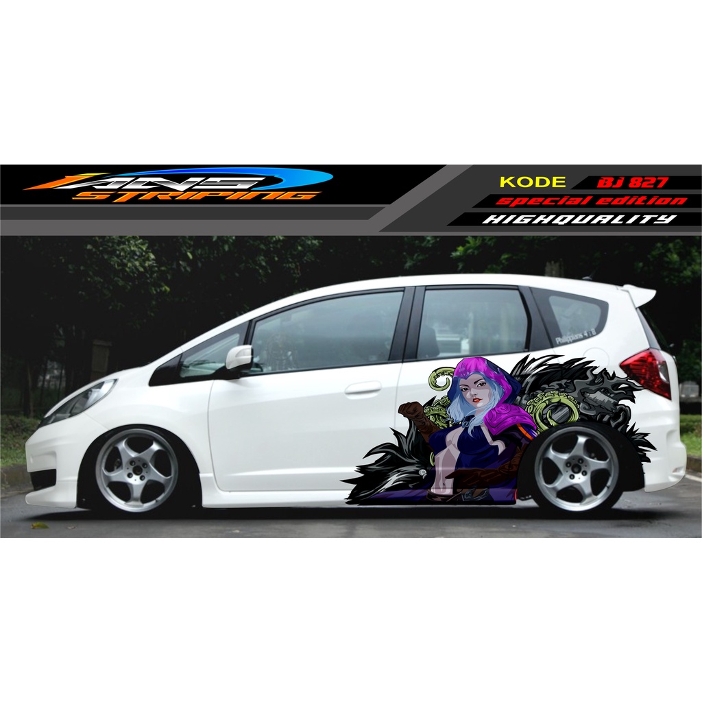 STIKER MOBIL HONDA JAZZ, SIGRA, YARIS, SWIFT / DECAL MOBIL / DECAL STICKER MOBIL ANIMASI