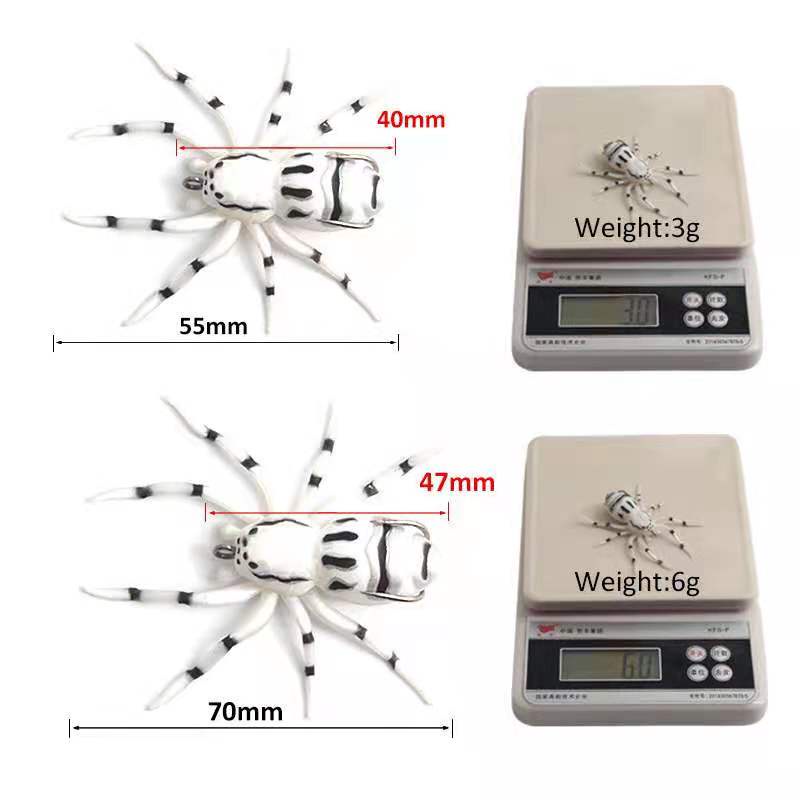 Umpan Pancing Bentuk Laba-Laba Bahan Silikon Ukuran 4.7cm6g / 4cm3g