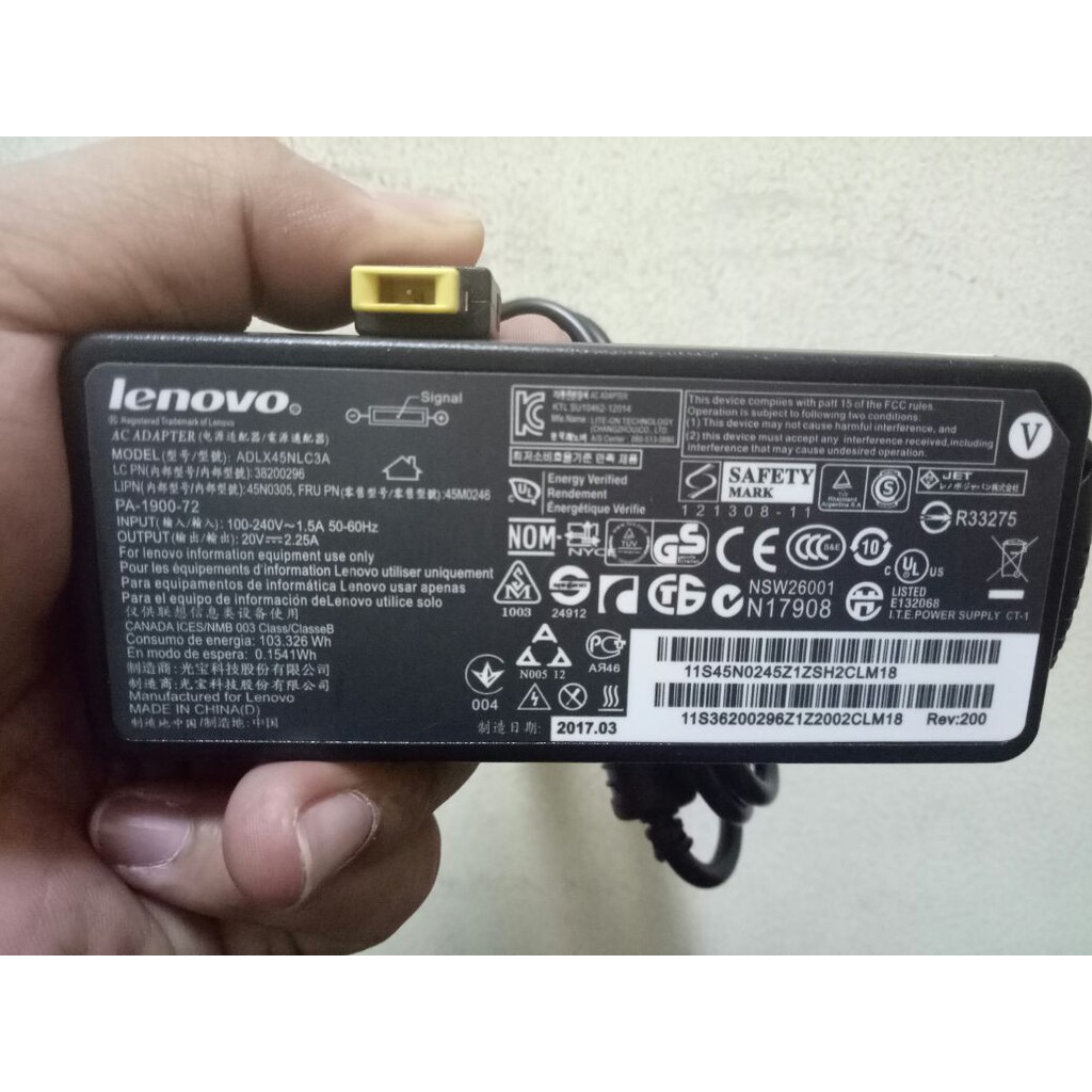 Original Adaptor Lenovo 20v 3.25a USB for Thinkad X230S X240 X240S / 0B47030, ADLX45NDC3