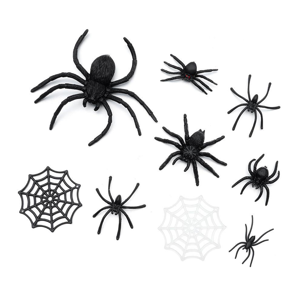 Suyo 20Pcs/Pack Plastik Palsu Spider Perlengkapan Pesta Jaring Laba Halloween Rumah Berhantu Prop