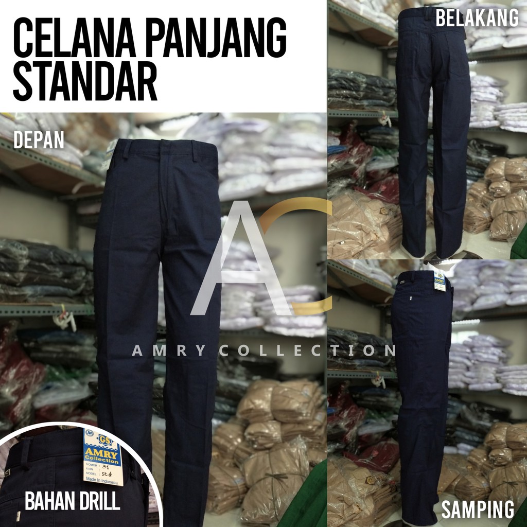 Seragam sekolah Celana panjang SMP Bahan Drill Model Standar