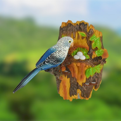 Ornamen Patung Burung / Hiasan Taman / Suara Burung Parkit