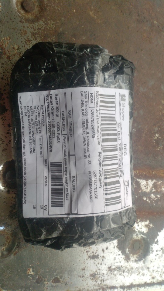 Nepel Untuk Sprayer 6mm Cocok Dipasang Ke Selang Pe 7m