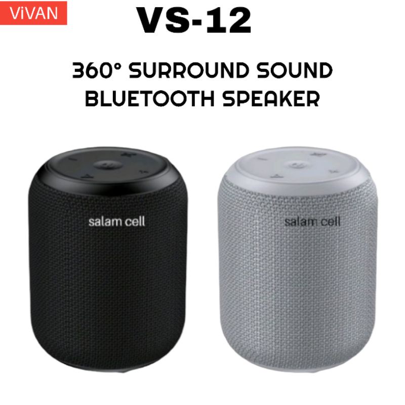 Speaker Bluetooth VIVAN VS12 Music Box Portable Anti Air Original Garansi Resmi