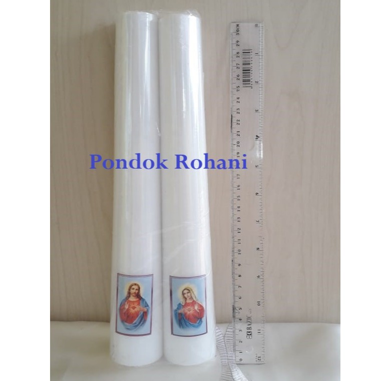 Lilin Doa Gambar Yesus dan Bunda Maria Tinggi 30 cm
