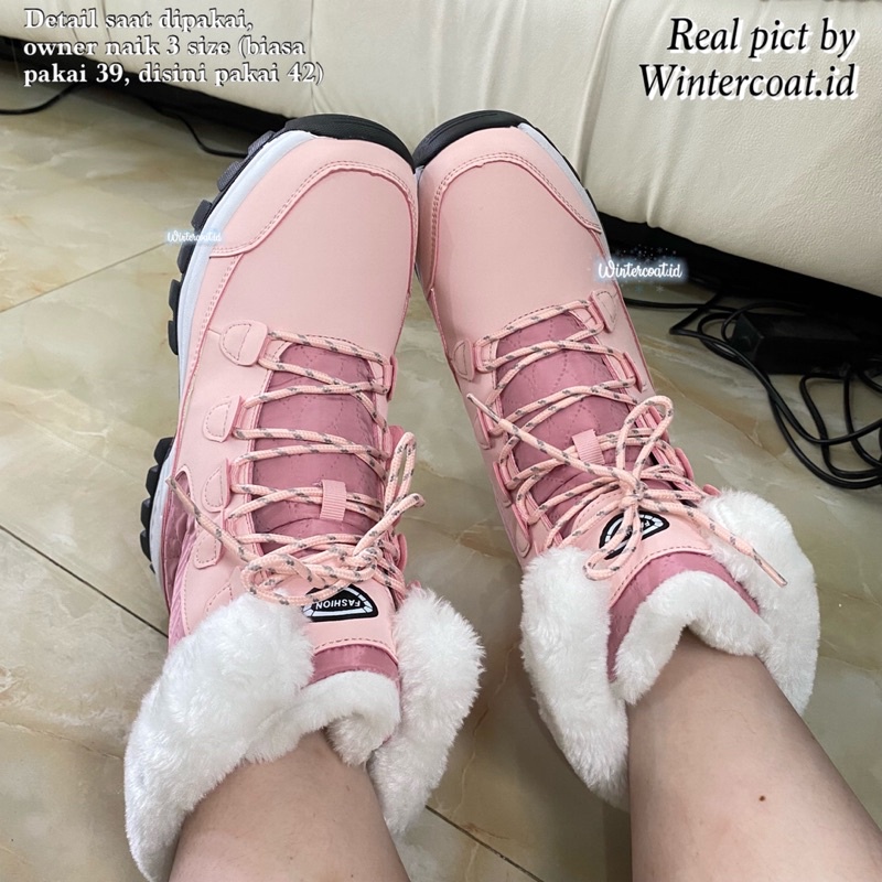 Boots winter wanita sepatu musim dingin import Chika waterproof anti slip salju snow boot anti slip