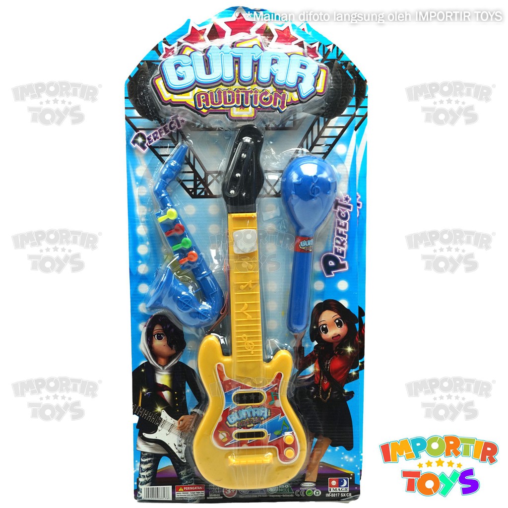 Mainan Set Musik Anak Gitar Saxophone Timbre Guitar 3 in 1 Keren Berkualitas!