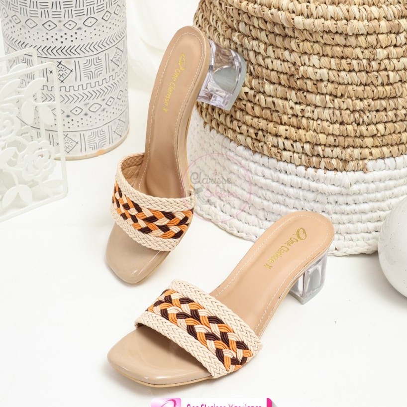 Heels Kaca ANDREA Sandal Premium Rajut Super Empuk