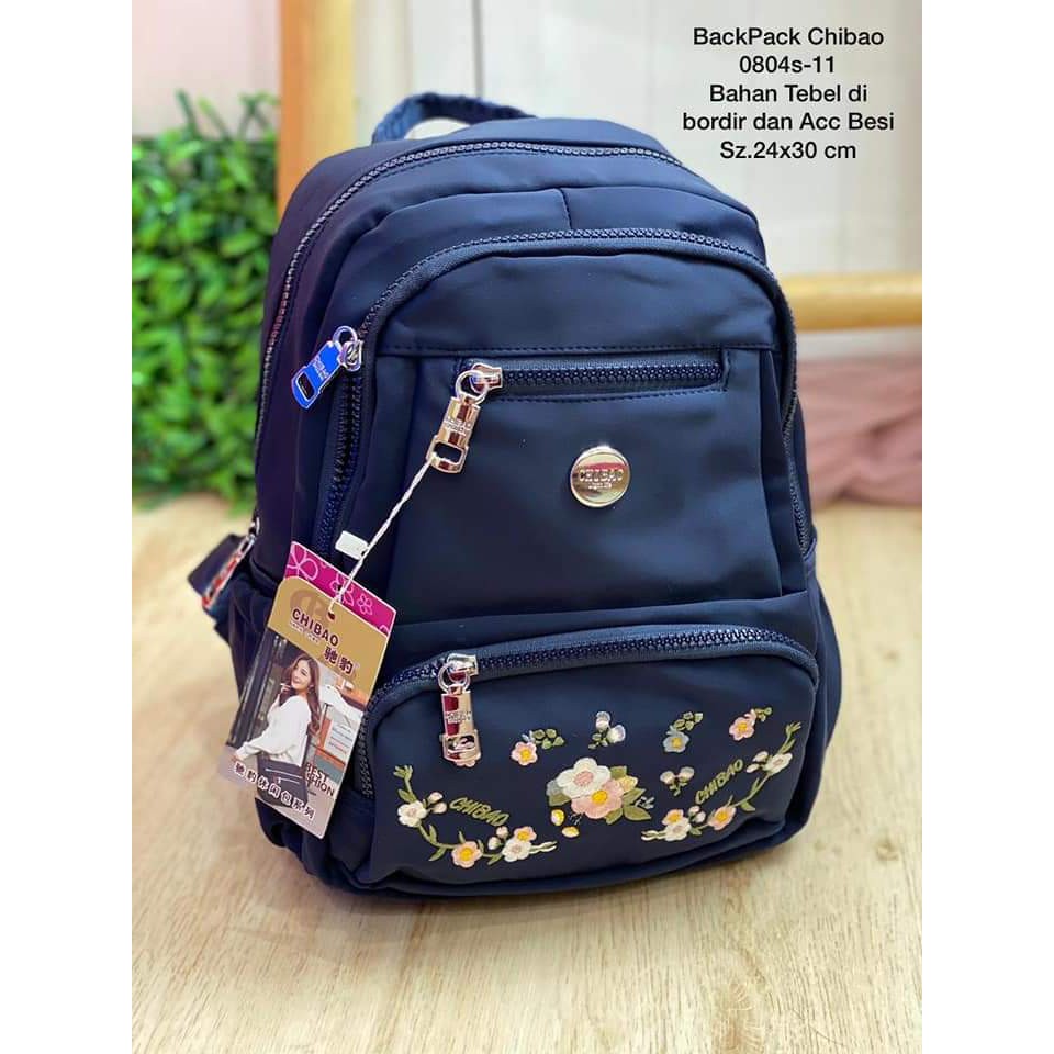 Tas Ransel Chibao 0804s-11 Motif Bunga TERBARU size 32x25x11 cm. CHIBAO RANSEL MOTIF BUNGA BISA COD!