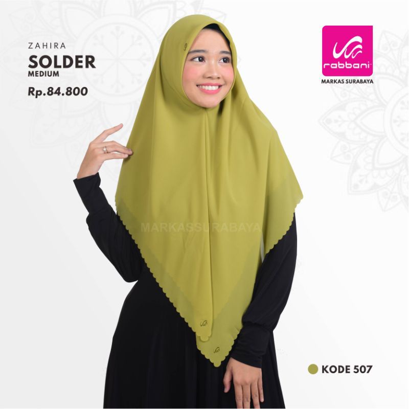 RABBANI - KERUDUNG SEGIEMPAT SOLDER UKURAN M / ZAHIRA SOLDER M