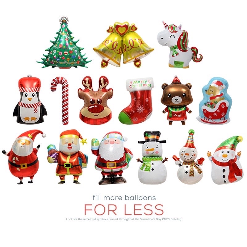 Balon karakter natal balon santa balon boneka salju balon pohon natal balon aksesoris natal