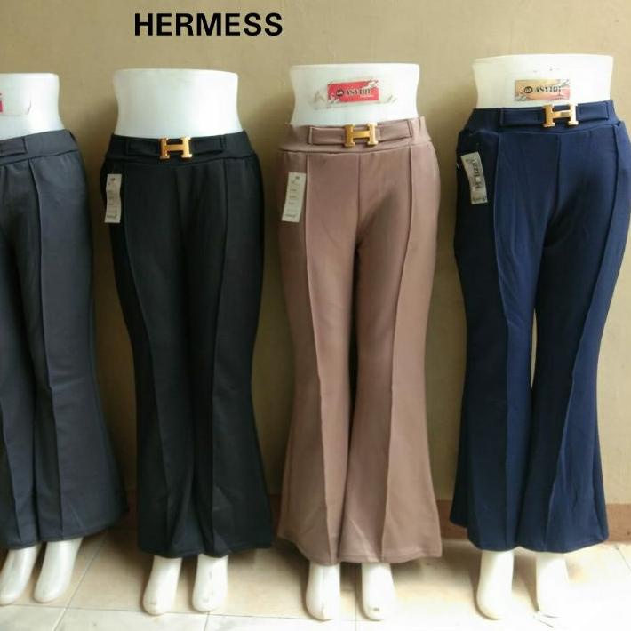 TERLARIS 9724 Celana Cutbray Scuba Panjang Belt H ㊔