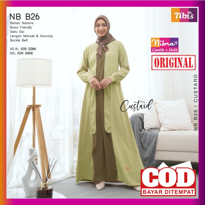 Gamis Nibras Promo Gamis Nibras Terbaru 2022 NB B26 Baju Dress Dres Wanita Dewasa Muslim Syari Busui