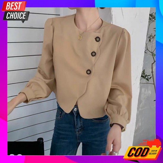 Blouse Korea Kekinian Fashionable/Baju Atasan Wanita Terlaris 2021 Bah [Rena]Blouse Atasan Wanita L