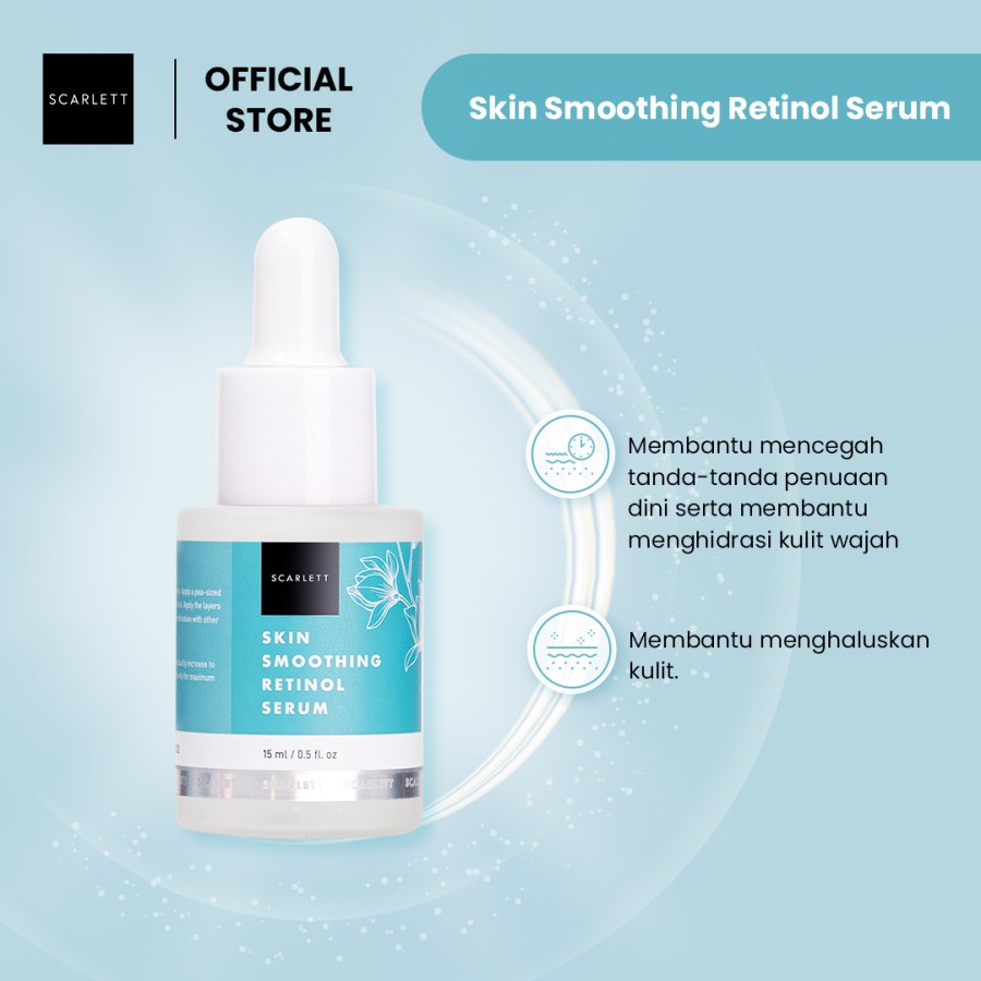 Scarlett Whitening Skin Smoothing Retinol Serum Regenerasi Kulit 15Ml