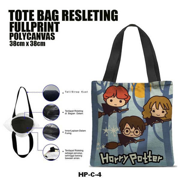 Tas / Tote Bag Polycanvas Full Print Resleting - Harry Potter Series.C