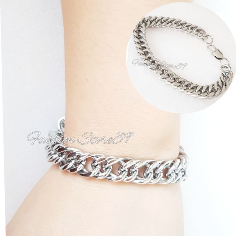 Gelang Rantai Kait titanium impor Fashion Pria wanita titanium antikarat premium bestseller