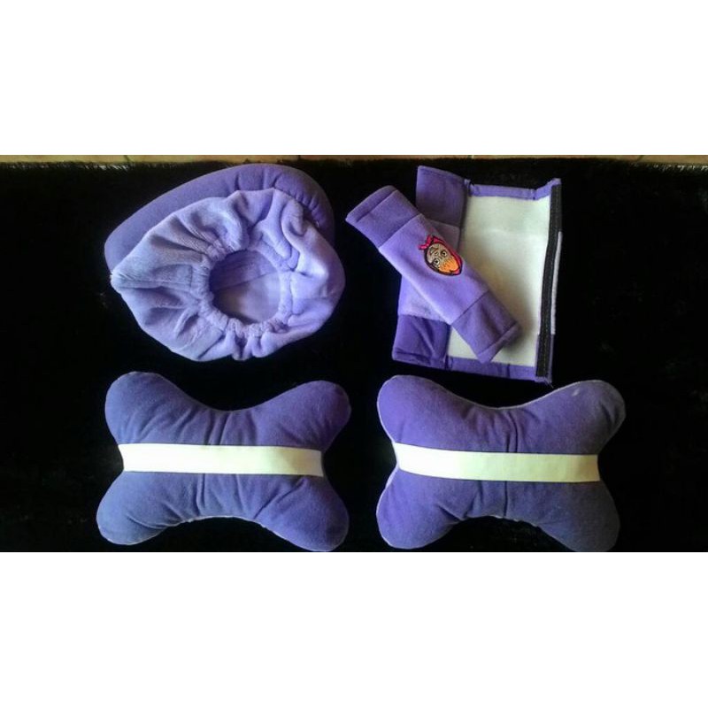 Bantal Mobil 3 in 1 MARSHA Ungu/ Head Rest 3in1 Sandaran Kepala CarSet