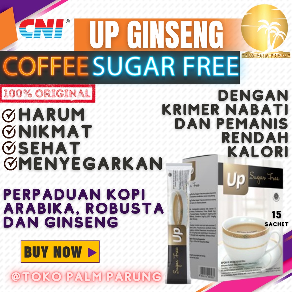 Kopi Ginseng Bebas Gula Up Ginseng Kopi Sugar Free CNI Asli