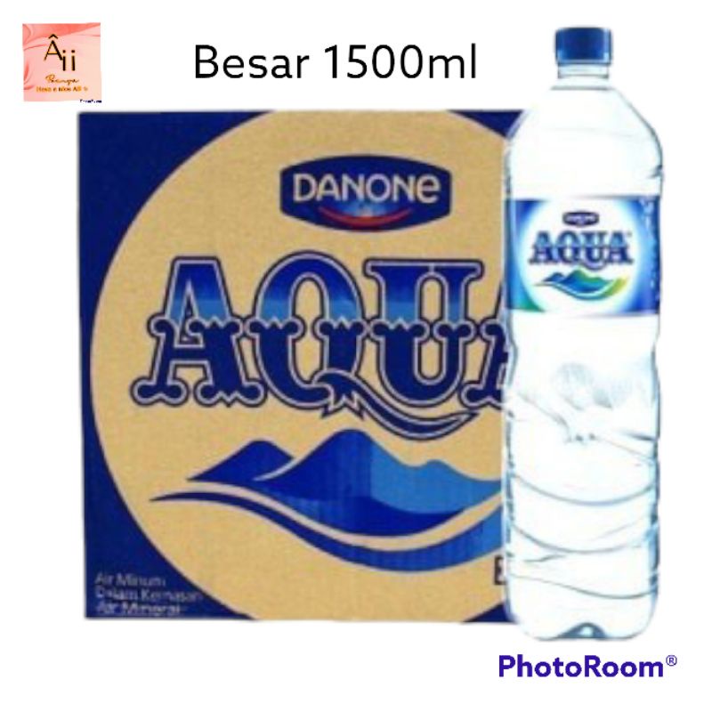 

1karton Aqua botol 1500ml isi 12 botol berat paket ±18kg