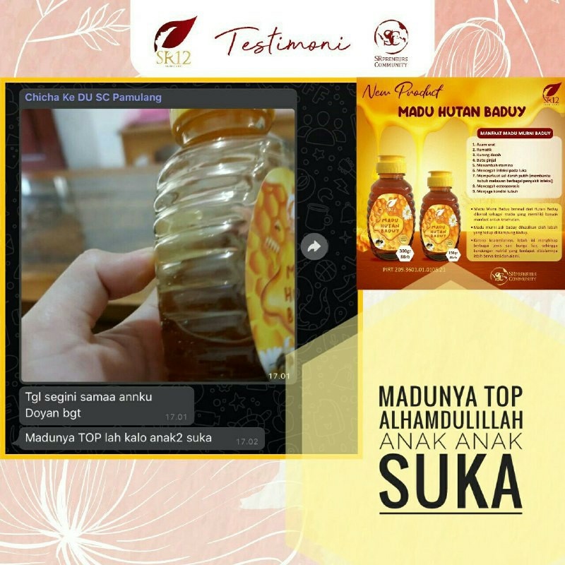 Madu Hutan Baduy SR12 Herbal Skincare / Madu Baduy SR12 / Madu Baduy Asli