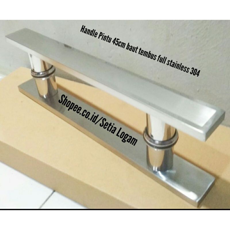 Handle Pintu 45cm baut tembus full stainless SUS 304