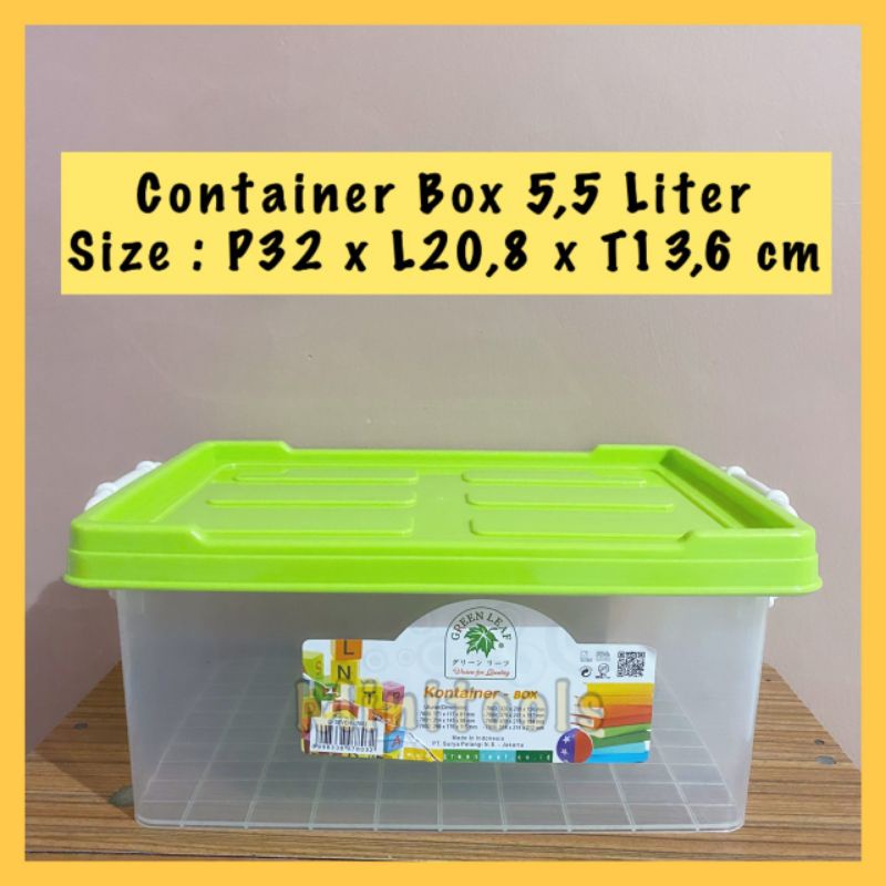 Container Box 5,5 Liter / Kotak Penyimpanan Serbaguna Masker Obat / Green Lead 7803