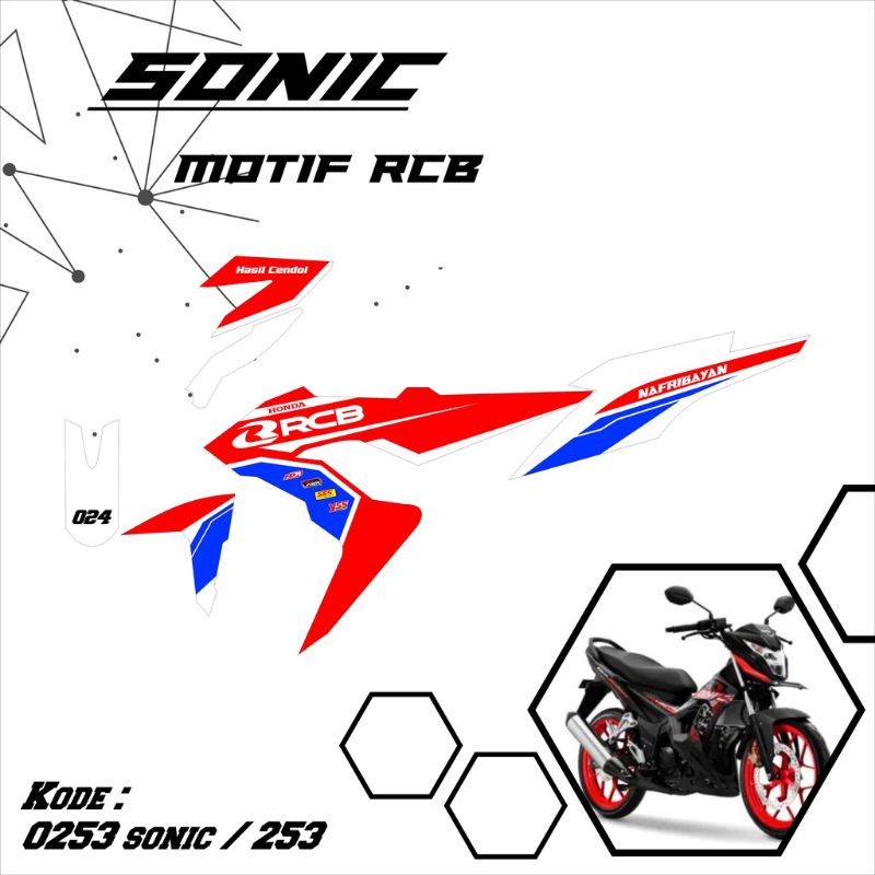 Decal Sonic Full Bodi, Sonic 150R, Desain Bebas Request Striping Sonic