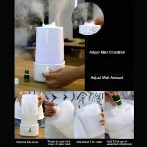 Aroma Therapy Air Humidifier Diffuser 7 Color 1500ml