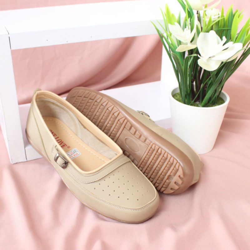 SEPATU MOCCA ONE LOVE ORIGINAL, SEPATU MOCCA ONE LOVE GESPER, FLATSHOES WANITA ONE LOVE, SEPATU WANI