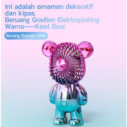 Kipas Angin BEAR Mini Portable Beruang GRADASI Lucu USB Charge Fan 3