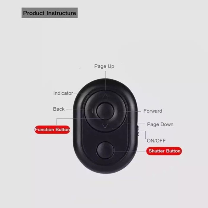 Remot wireless Scroll Hp Bluetooth Remot Kamera Selfi Multifungsi