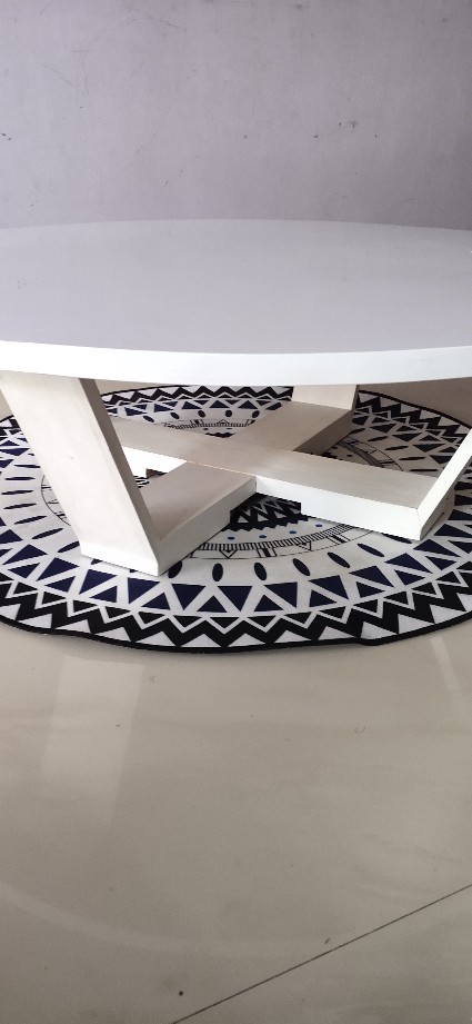 Meja Lesehan Unik - Brown Mocha Bundar