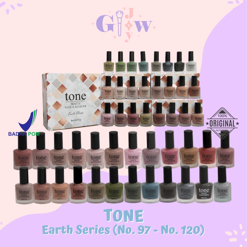 TONE earth series kutek kuteks cat kuku wanita salon menicure pedicure manicure meni pedi perawatan kecantikan mesin alat nail art pembersih aksesories aksesoris murah termurah bpom bumil busui ibu hamil menyusui warna warni pastel bpom
