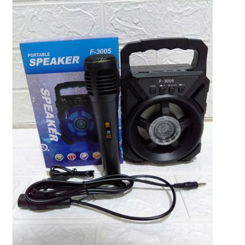 SPEAKER BLUETOOTH PROTABLE F-3005 FREE MIC//SPEAKER KARAOKE TERMURAH