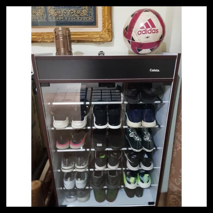Rak Sepatu / Rak Sandal Kaca / Rak Sepatu Kayu Partikel