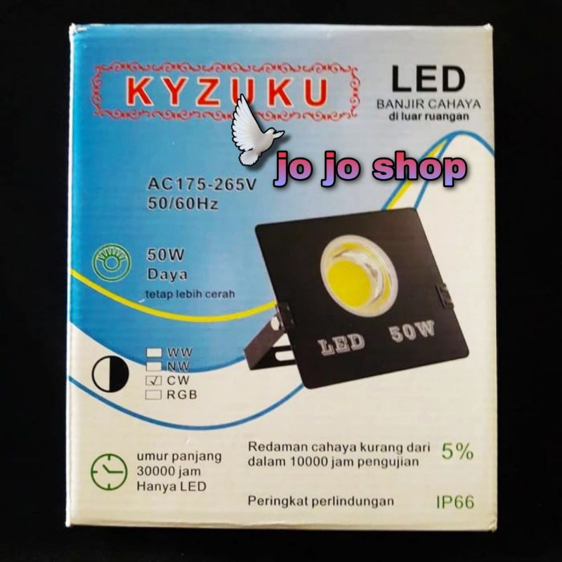 Lampu Sorot KYZUKU 50 watt/Lampu Tembak LED COB Floodled 1 Mata