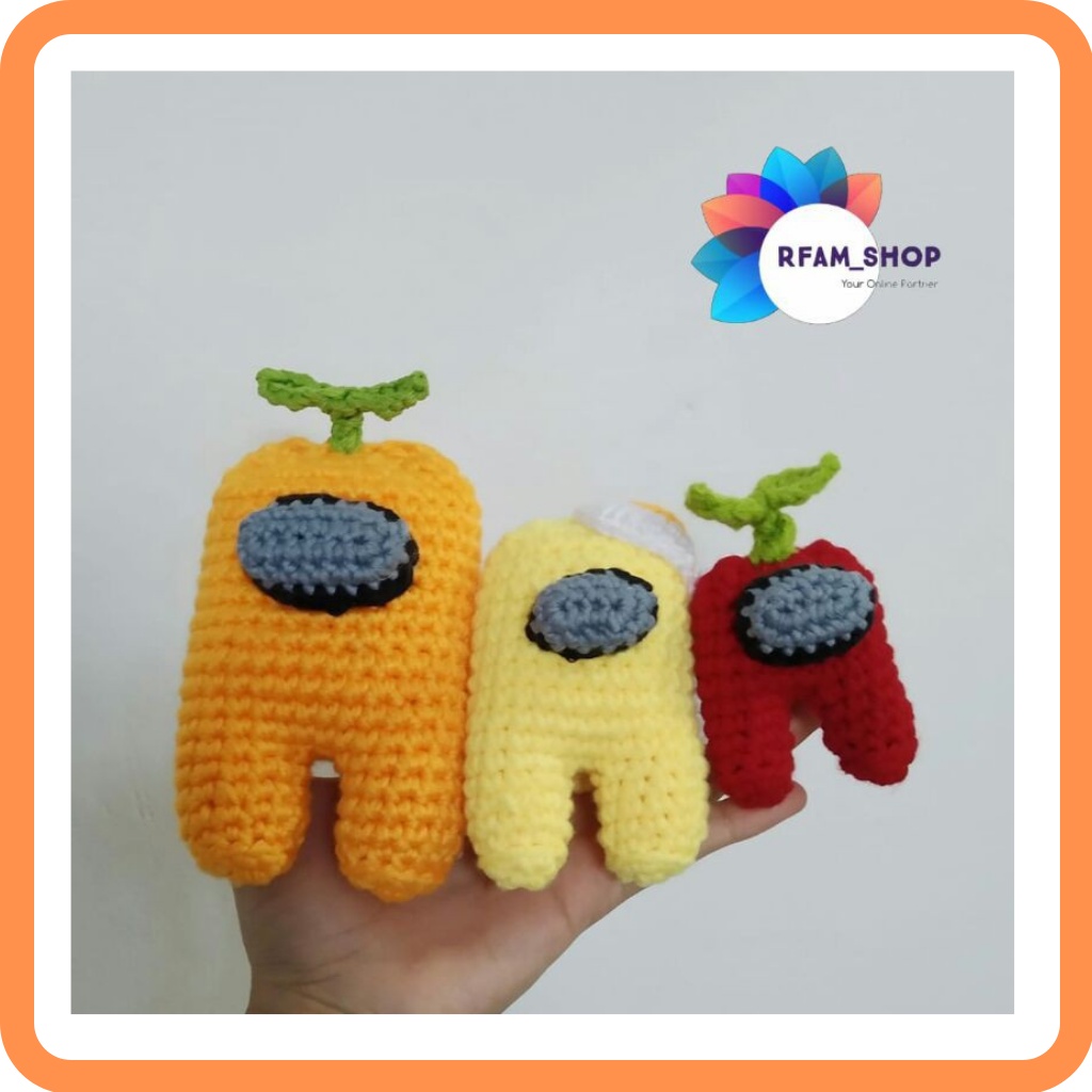 BONEKA AMONG US RAJUT/HEROES AMONG US/AMONG US DOLL/BONEKA KARAKTER/AMIGURUMI ANINDYA CROCHET