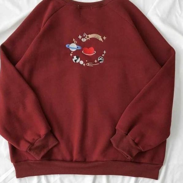 freeOngkir Saturnus hoodie BASIC Sweater Casual Pria Wanita