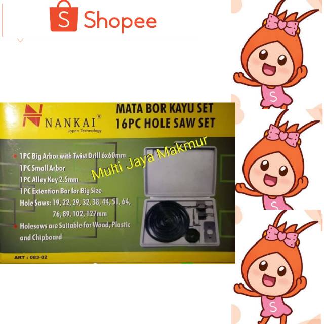 HOLE SAW SET 13 PCS TOOL KIT - MATA BOR KAYU PELUBANG PIPA HIDROPONIK